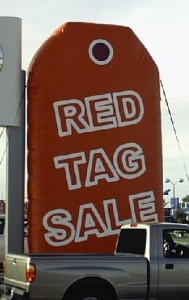 red tag advertising inflatable